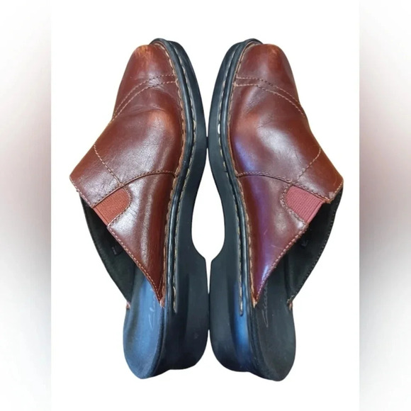 Clarks Shoes Mules Slides Artisan Red Leather  Size 8M - Picture 5 of 9